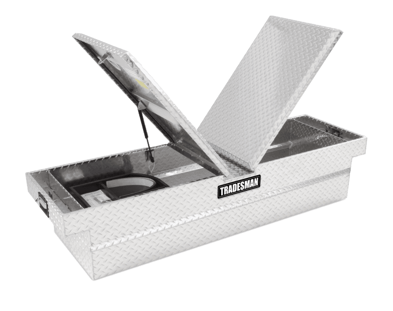 Tradesman — Tradesman Aluminum Gull Wing Cross Bed Truck Tool Box w/Push Button (70in.) - Brite - view 2