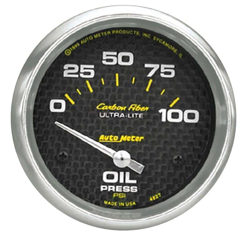 AutoMeter — Autometer Carbon Fiber 66.7mm Short Sweep Electronic 0-100 PSI Oil Pressure Gauge
GA 2.6" OILP ELEC CF - view 2