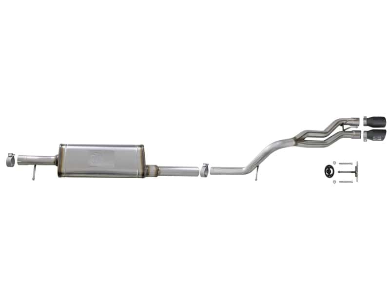 aFe — aFe Rebel Series Cat-Back 2.5in Dual Center Exit SS Exhaust w/ Black Tips 07-14 Jeep Wrangler V6
Cat-Back Exhaust - view 4