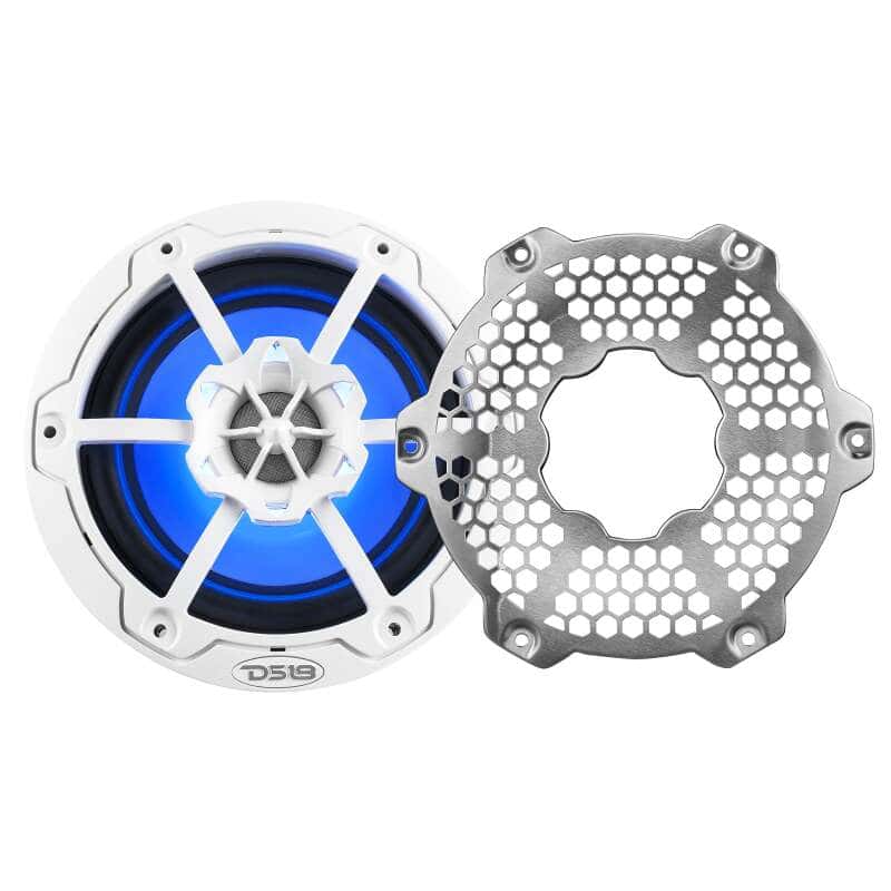 DS18 — DS18 NXL-M Series Speaker w/ RGB LED Lights 6.5in 2-Way 100 Watts RMS 4 ohm White w/ Cover - view 4