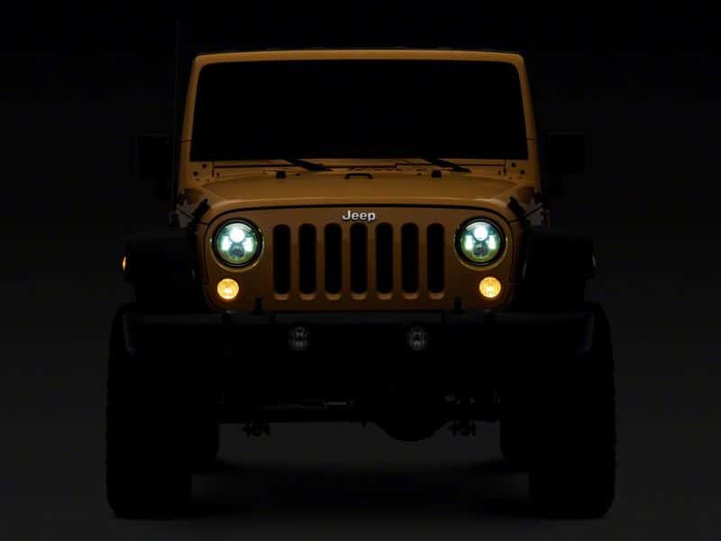 Raxiom — Raxiom 07-18 Jeep Wrangler JK 7-In LED Headlights Green Housing- Clear Lens
Headlights - view 8