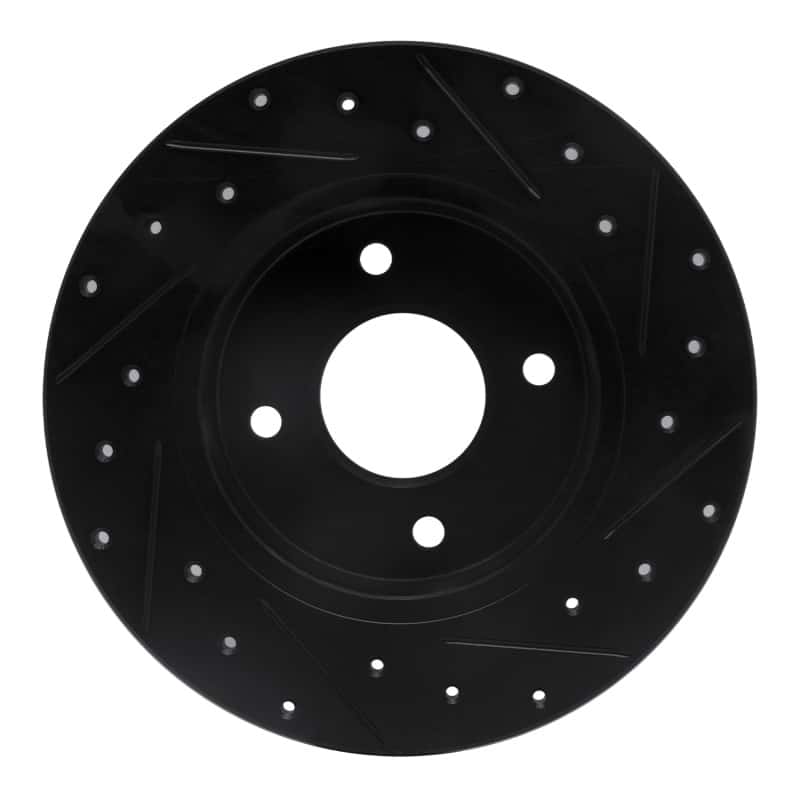 R1 Concepts — R1 04-06 Nissan Sentra Rear Left Drilled & Slotted Black Brake Rotor
R1 Brake Rotor Drill - view 5