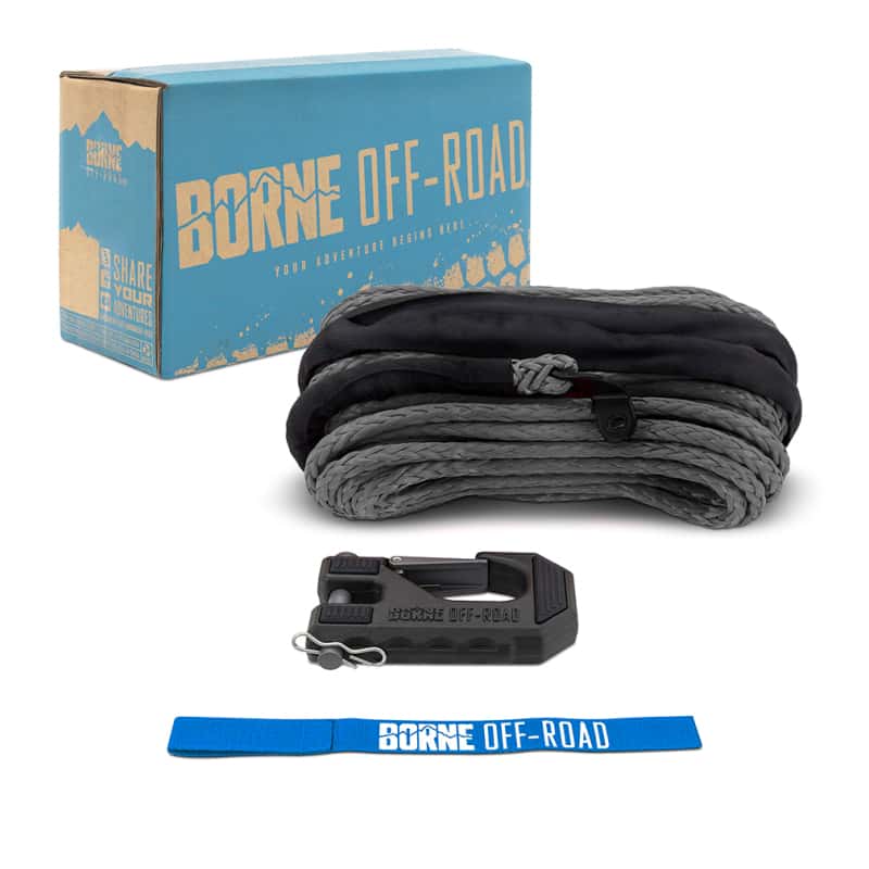 Borne Off-Road — Borne Off-Road Winch Hook - 3/8in Rope - Hand Strap - Grey - view 4