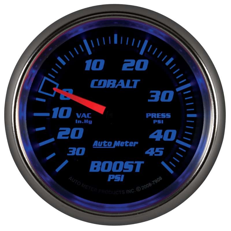 AutoMeter — AutoMeter Gauge Vac/Boost 2-5/8in. 30Inhg-45PSI Mechanical Cobalt
GA 2.6" BST 45PSI CB - view 10