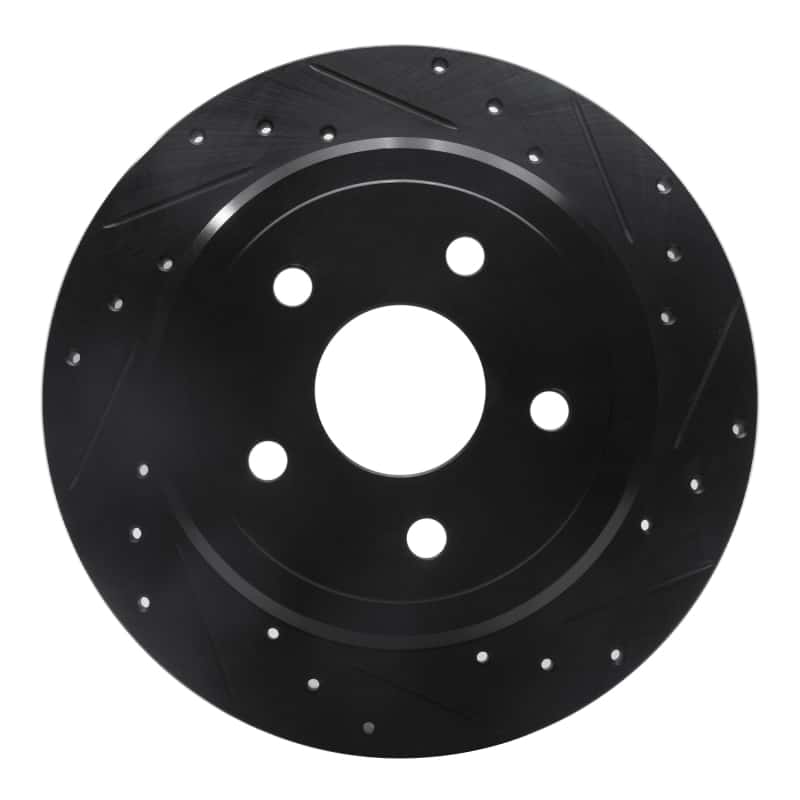 R1 Concepts — R1 05-10 Jeep Commander Rear Right Drilled & Slotted Black Brake Rotor
R1 Brake Rotor Drill - view 1