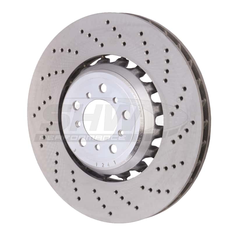 SHW Performance — SHW 2021 BMW M2 Comp 3.0L w/o Ceramic Brake Right Front Cross-Drilled LW Brake Rotor (34118072018) - view 2