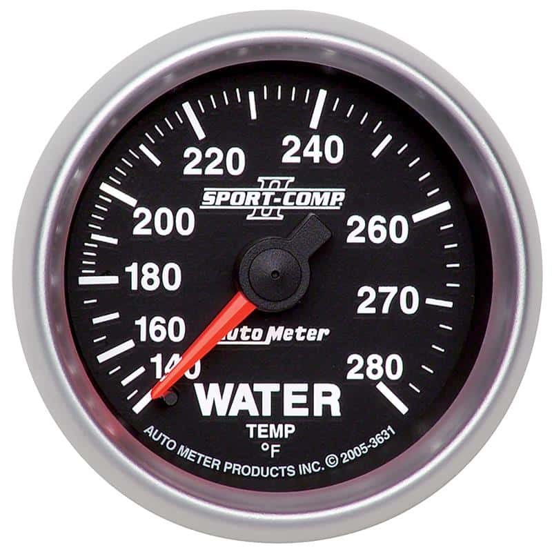 AutoMeter — Autometer Sport-Comp II 2-1/16in 140-280 Deg Mechanical Water Temp Gauge - Black
2-1/16" WATER TEMP, - view 2