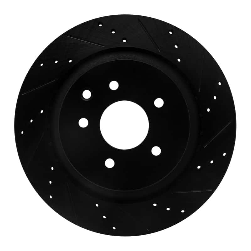R1 Concepts — R1 07-15 Infiniti G35 Rear Right Drilled & Slotted Black Brake Rotor
R1 Brake Rotor Drill - view 1