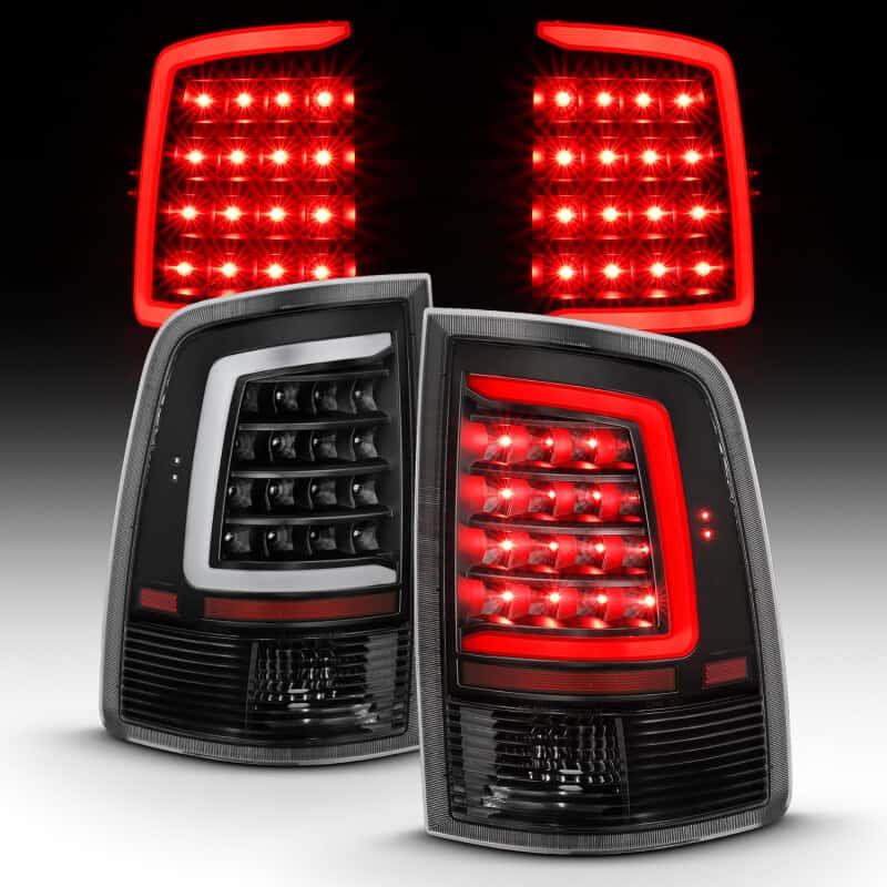 ANZO — ANZO 2009-2018 Dodge Ram 1500 LED Taillight Plank Style Black w/Clear Lens - view 15