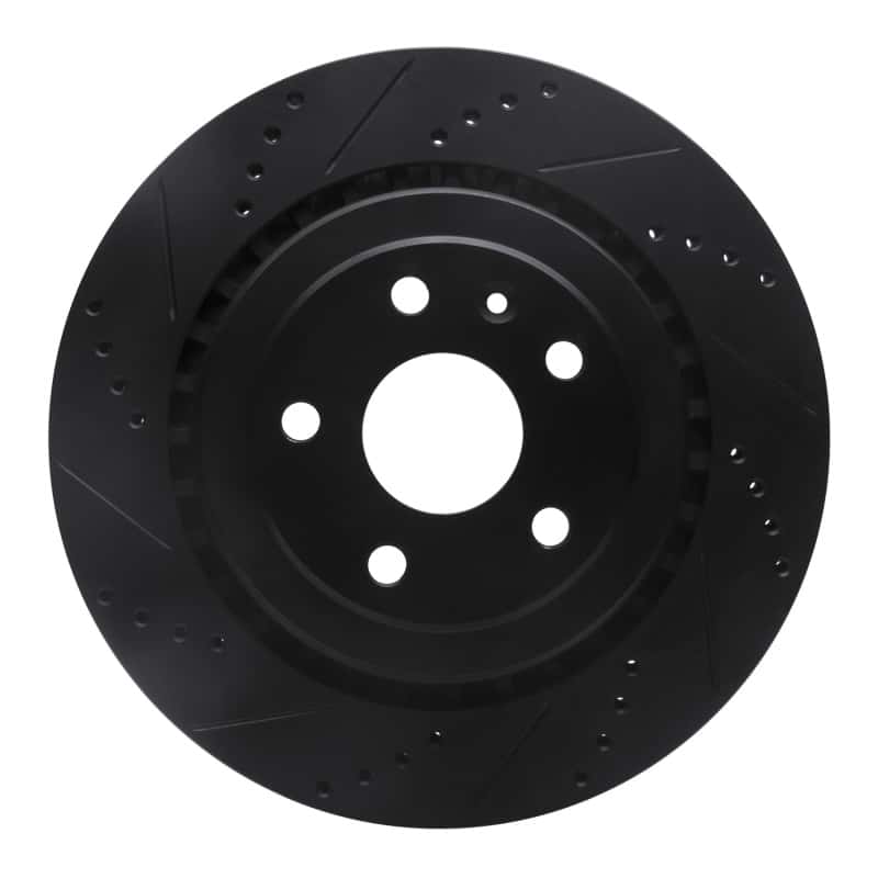 R1 Concepts — R1 16-24 Cadillac ATS Rear Left Drilled & Slotted Black Brake Rotor
R1 Brake Rotor Drill - view 1
