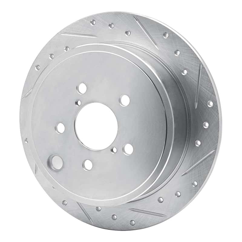 R1 Concepts — R1 08-15 Subaru WRX Rear Right Drilled & Slotted Silver Brake Rotor
R1 Brake Rotor Drill - view 2