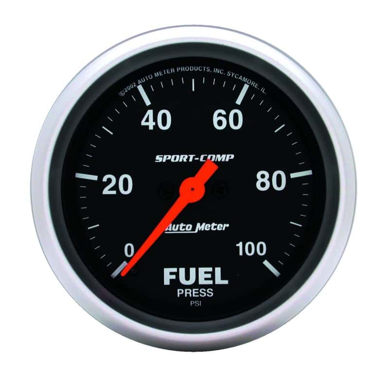 AutoMeter — AutoMeter Gauge Fuel Pressure 2-5/8in. 100PSI Digital Stepper Motor Sport-Comp
2-5/8" FUEL PRESS, 0 - view 1