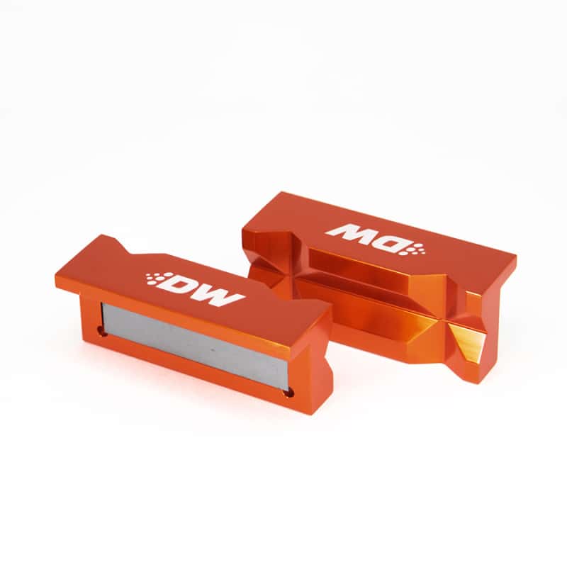 DeatschWerks — DeatschWerks 4in. Aluminum Soft Jaws w/ Magnet - Orange Anodized - view 1