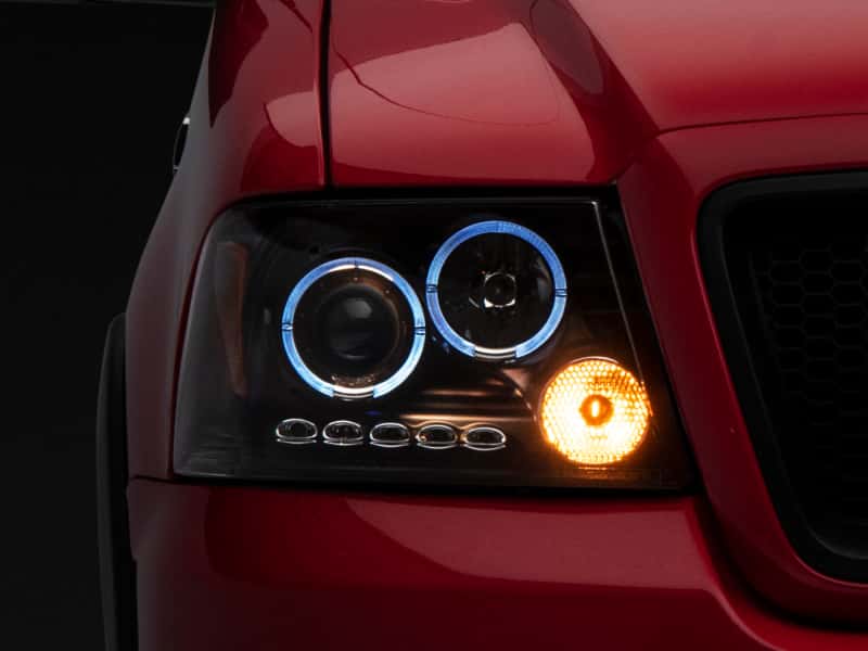 Raxiom — Raxiom 04-08 Ford F-150 Dual LED Halo Projector Headlights- Black Housing (Clear Lens)
Headlights - view 3
