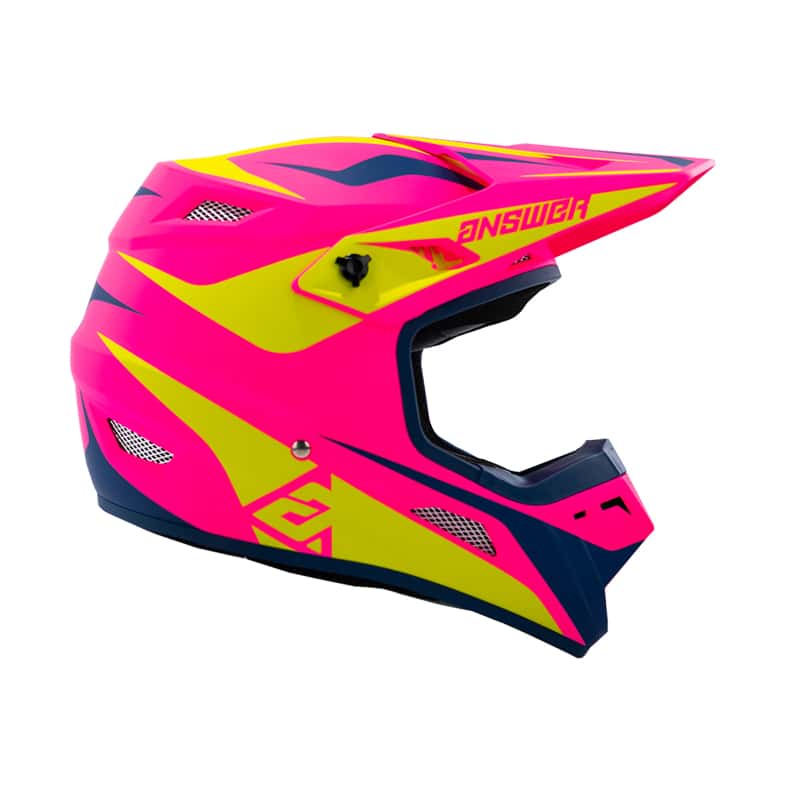 Answer — Answer 26 AR1 Mototown Helmet Matte Pink/Hyper Acid/Dark Blue Youth - Large - view 2