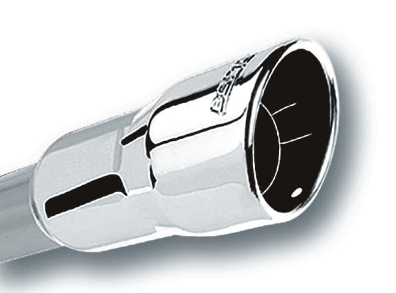 Borla — Borla 2.25in Inlet 3.5in Round Rolled Angle Cut Intercooled Outlet x 6.5in Long Embossed Tip
ExhstTailPipeTip
Tip - Round - view 1