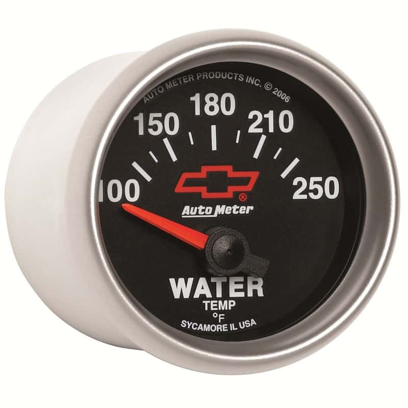 AutoMeter — Autometer GM Bowtie Black 2-1/16in 100-250 F Pedestal Electronic Water Temp Gauge
2-1/16" WATER TEMP, - view 9