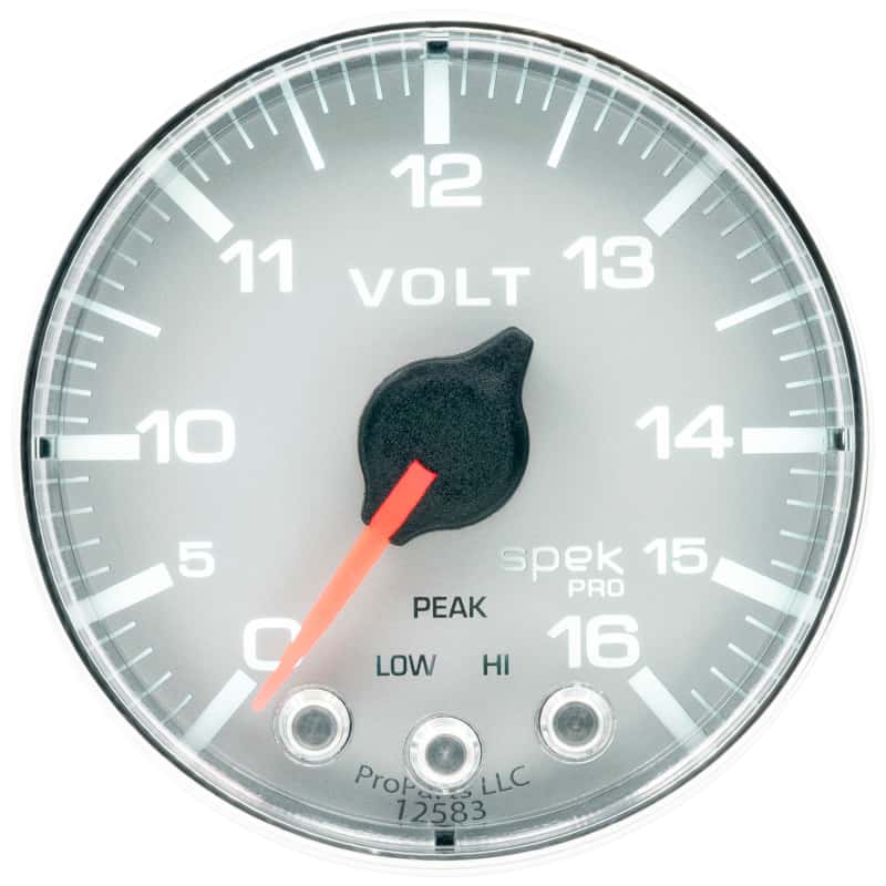 AutoMeter — Autometer Spek-Pro Gauge Voltmeter 2 1/16in 16V Stepper Motor W/Peak & Warn Slvr/Chrm
GA 2" VOLT SFC SPEK - view 2