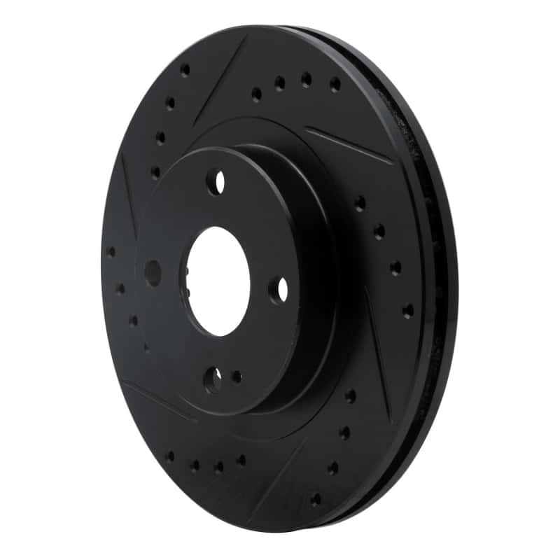 R1 Concepts — R1 99-03 Mazda Protege Front Left Drilled & Slotted Black Brake Rotor
R1 Brake Rotor Drill - view 2