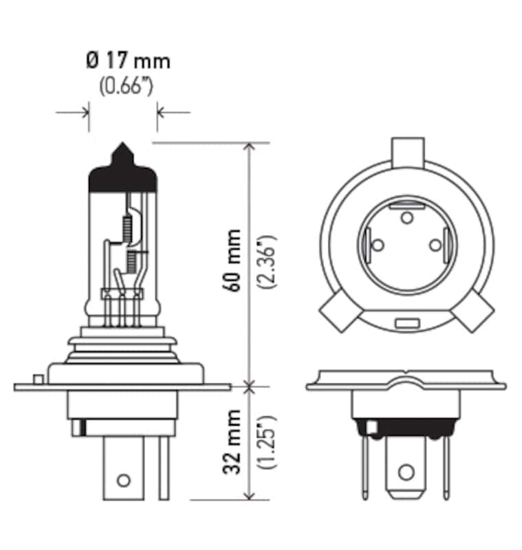 Hella — Hella Bulb 9003/Hb2 12V 60/55W P43T T46
9003 Halogen Bulb - view 8