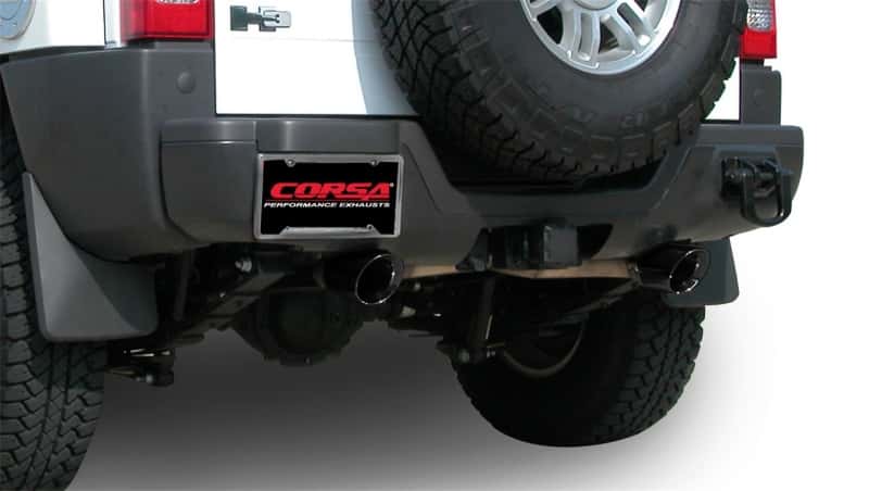 CORSA Performance — Corsa 2006-2008 Hummer H3 3in Cat-Back Dual Rear w Single 4in Black Pro-Series Tips
Exhaust - view 4