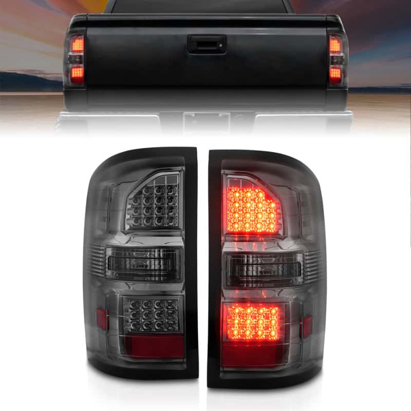 ANZO — ANZO 2014-2018 GMC Sierra LED Tail Lights Black Housing Smoke Lens - view 2