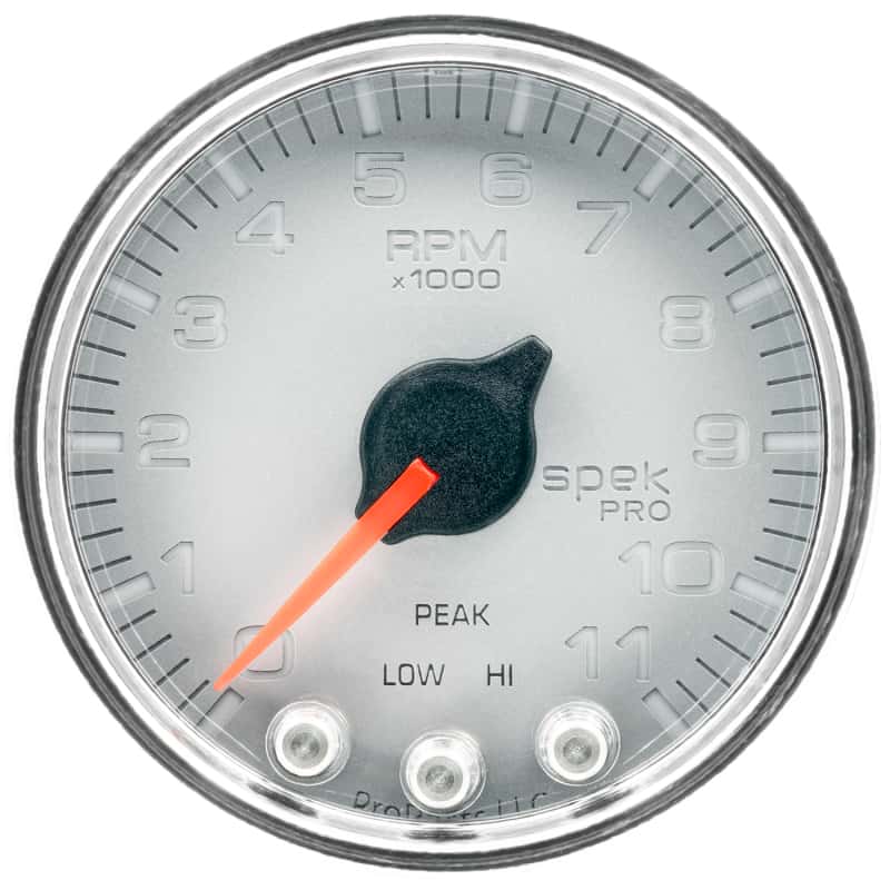 AutoMeter — Autometer Spek-Pro Gauge Tach 2 1/16in 11K Rpm W/ Shift Light & Peak Mem Slvr/Chrm
GA 2" 11KRPM SCC SPK - view 1