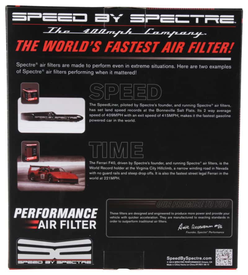 Spectre — Spectre 11-13 Toyota Highlander 2.7L L4 F/I Replacement Panel Air Filter
Spectre Replacement
Air Filter - view 7