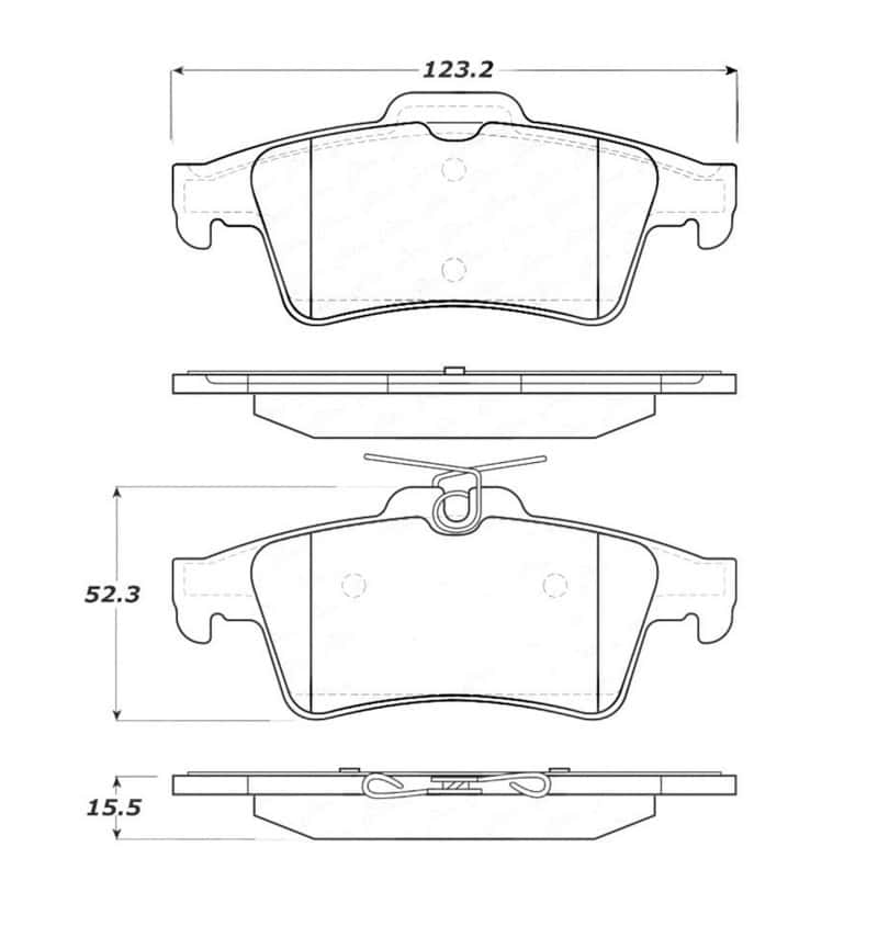 Stoptech — StopTech Street Touring 07-09 Mazdaspeed3 / 06-07 Mazdaspeed6 Rear Brake Pads
Brake Pads W/Hrdwr - view 1