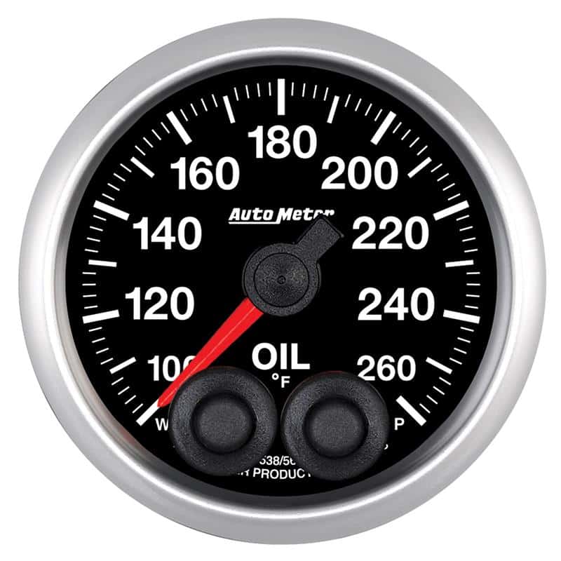 AutoMeter — Autometer Elite 52mm 100-260 Deg F Oil Temp Peak & Warn w/ Electronic Control Gauge
GA 2" OILT 260F ELIT - view 2