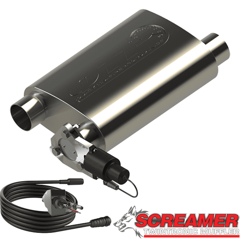 QTP — QTP 2.5in Weld-On 304SS Screamer Muffler w/Bolt-On QTEC Electric Cutout - view 3