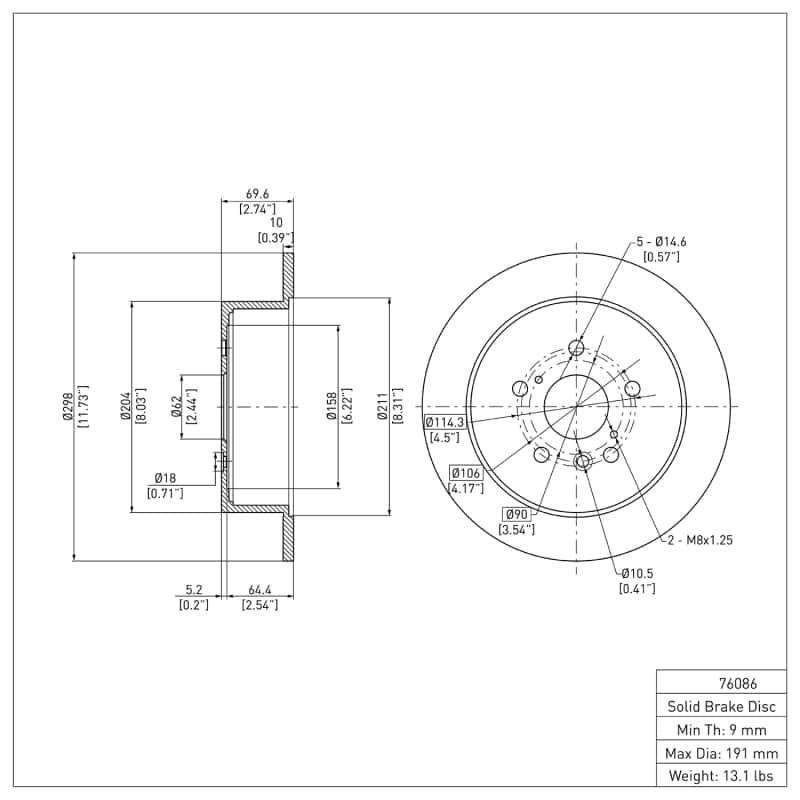 DFC — DFC 09-15 Toyota Venza Rear GeoSPEC Coated Rotor
DFC Brake Rotor - view 2