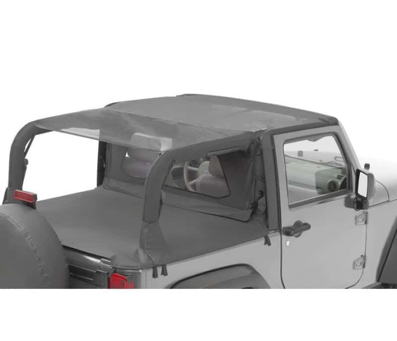 Bestop — Bestop 10-18 Jeep Wrangler JK 2-Door Header Safari Cable Style Bikini (Mesh)
Safari Cable Bikini - view 1