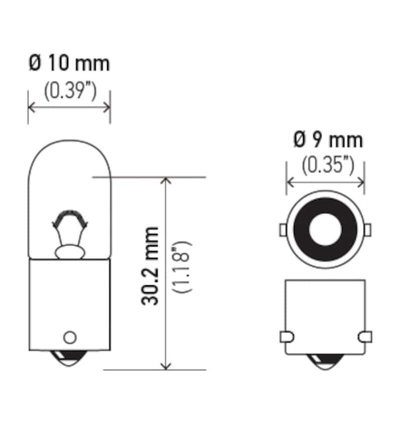 Hella — Hella Bulb 1893 12V 5W BA9s T3.25
1893 Incan Bulb - view 4