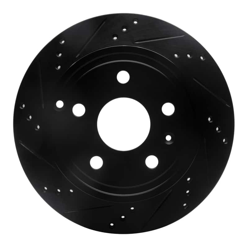 R1 Concepts — R1 10-17 Chevrolet Equinox Rear Left Drilled & Slotted Black Brake Rotor
R1 Brake Rotor Drill - view 1