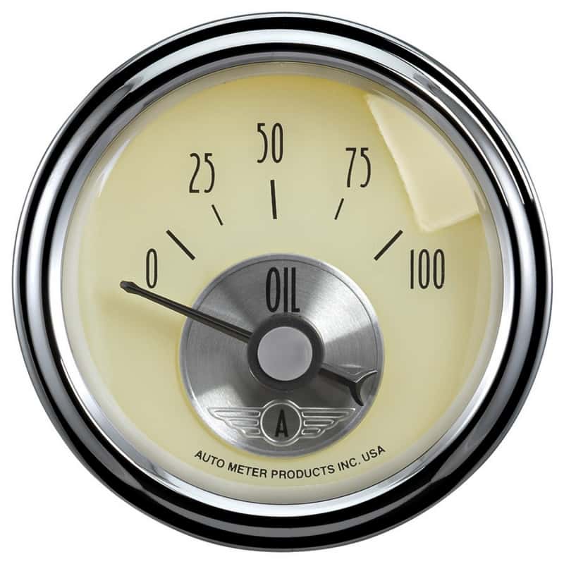AutoMeter — Autometer Prestige Series 2-1/16in 100 PSI Oil Presse Gauge (Antique Ivory)
2-1/16" OIL PRESS, 0 - view 2