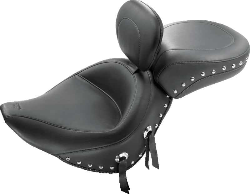 Mustang Motorcycle — Mustang 06-17 Harley Softail Wide Tire(200mm)Wide Tour Solo Seat w/Driver Backrest Studs - Black - view 2