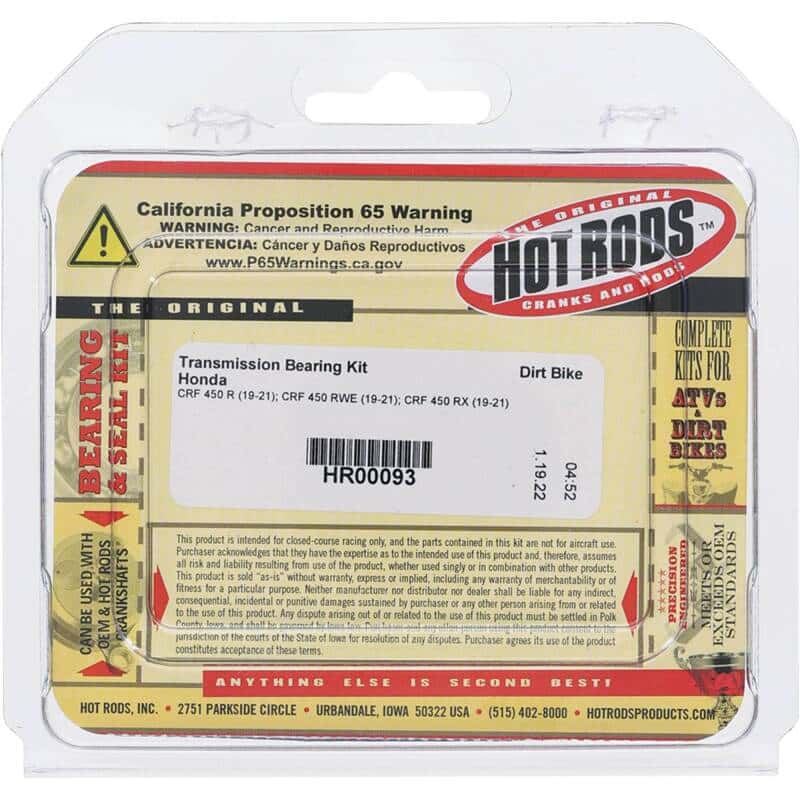 Hot Rods — Hot Rods 19-21 Honda CRF 450 R 450cc Transmission Bearing Kit - view 4
