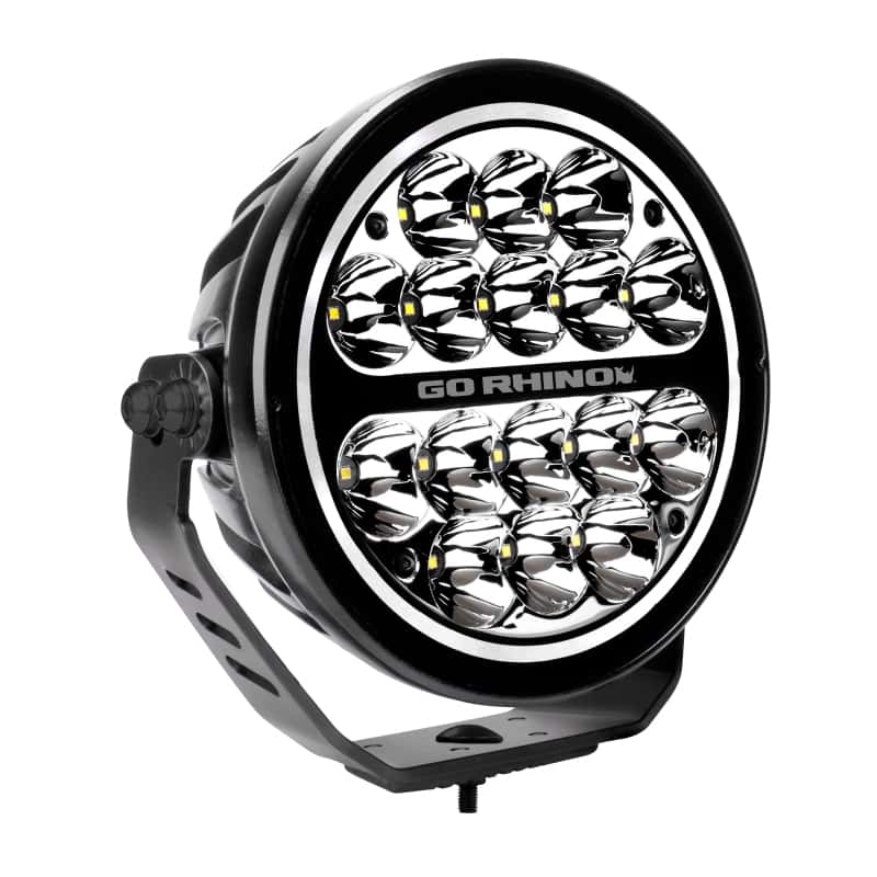 Go Rhino — Go Rhino Xplor Blackout Series Round LED Spot Light Beam w/DRL (Surface/Thread Stud Mnt) 7in. - Blk
BLK-SpotLight W/ DRL - view 7