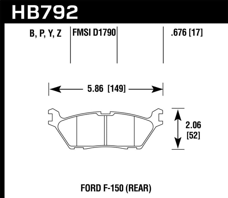 Hawk Performance — Hawk 15 Ford F-150 LTS Street Rear Brake Pads
Disc Brake Pad - view 2