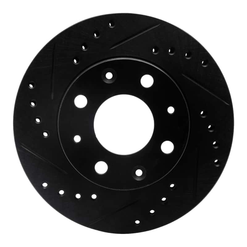 R1 Concepts — R1 84-06 Honda Civic Hatchback Front Left Drilled & Slotted Black Brake Rotor
R1 Brake Rotor Drill - view 1