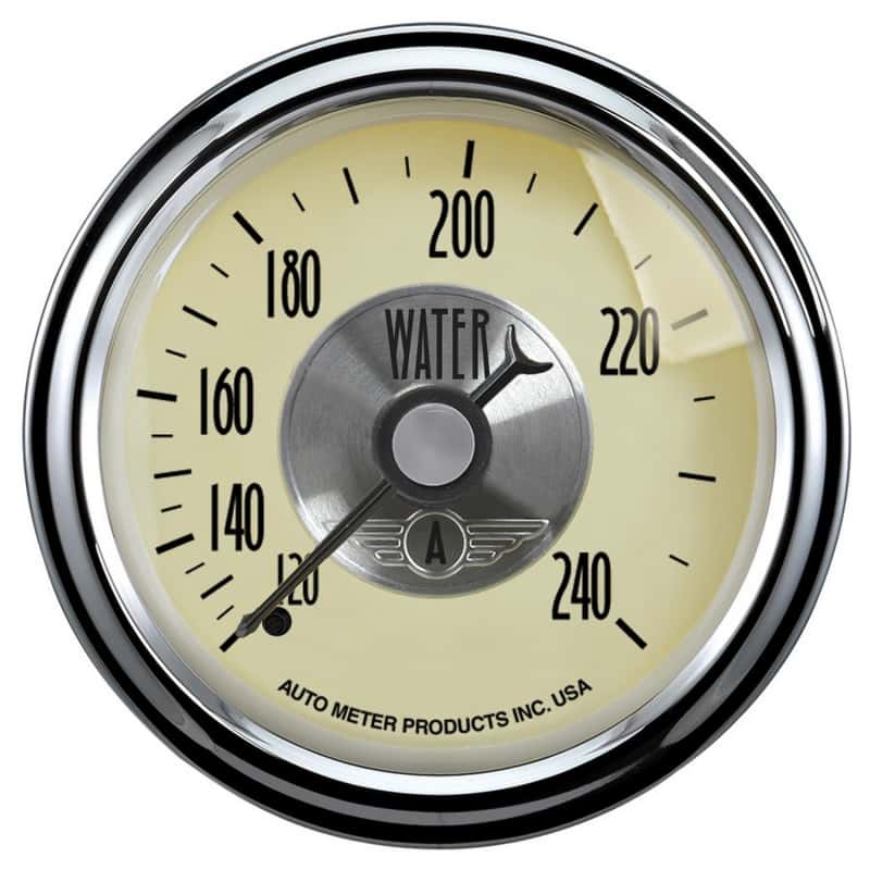 AutoMeter — Autometer Prestige Series 52mm 120-240 Deg F Mechanical Water Temperature Gauge
2-1/16" WATER TEMP, - view 1
