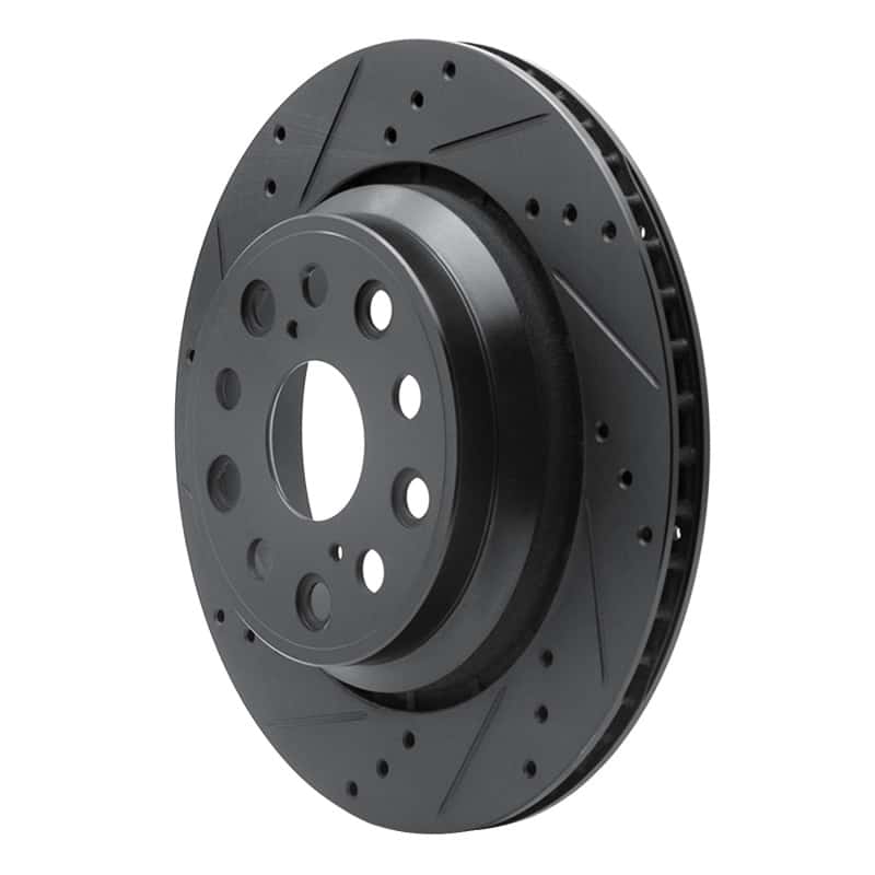 R1 Concepts — R1 07-17 Lexus LS460 Rear Left Drilled & Slotted Black Brake Rotor
R1 Brake Rotor Drill - view 2
