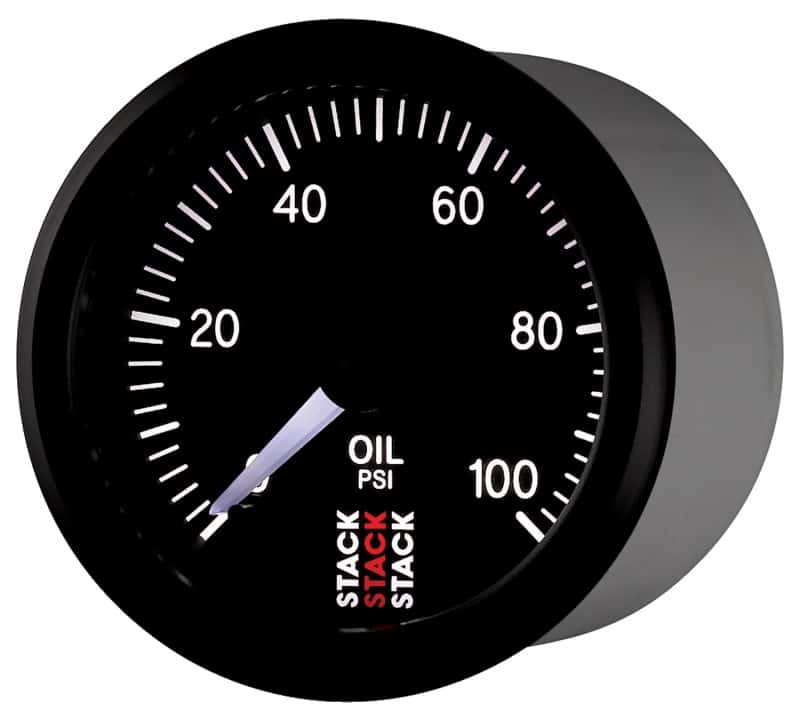 AutoMeter — Autometer Stack 52mm 0-100 PSI 1/8in NPTF Male Pro Stepper Motor Oil Pressure Gauge - Black
Ga OP Stpr B 100psi - view 3