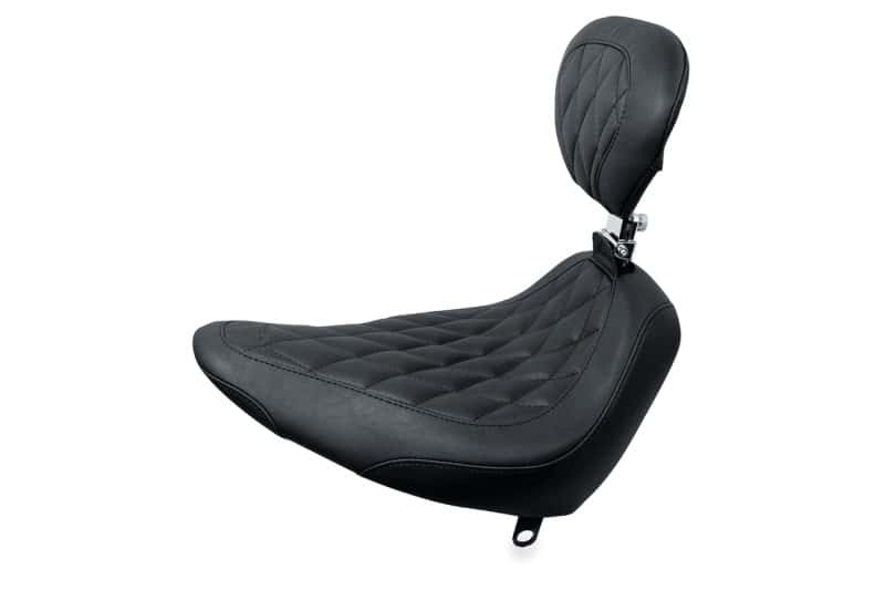 Mustang Motorcycle — Mustang 84-06 Harley Standard Rear Tire Wide Tripper Solo Seat w/DBR Diamond Stitch - Black - view 1