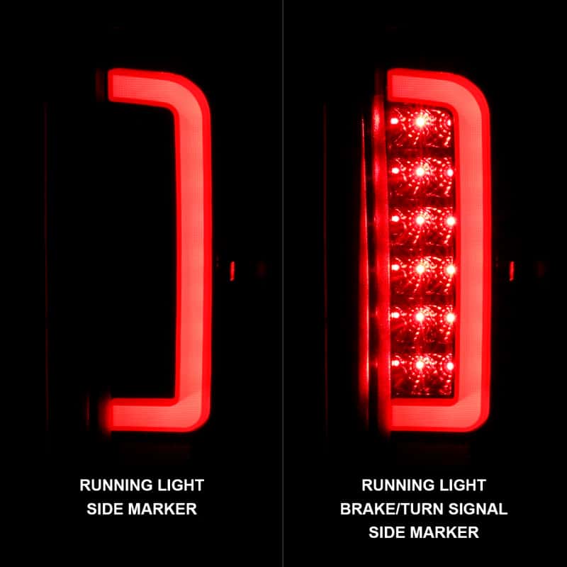 ANZO — ANZO 1987-1996 Ford F-150 LED Taillights Black Housing Clear Lens (Pair) - view 10