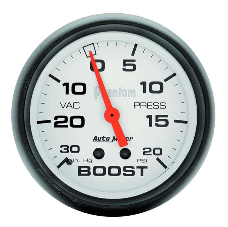 AutoMeter — AutoMeter Gauge Vac/Boost 2-5/8in. 30Inhg-20PSI Mechanical Phantom
2-5/8" BOOST-VAC, 30 - view 2