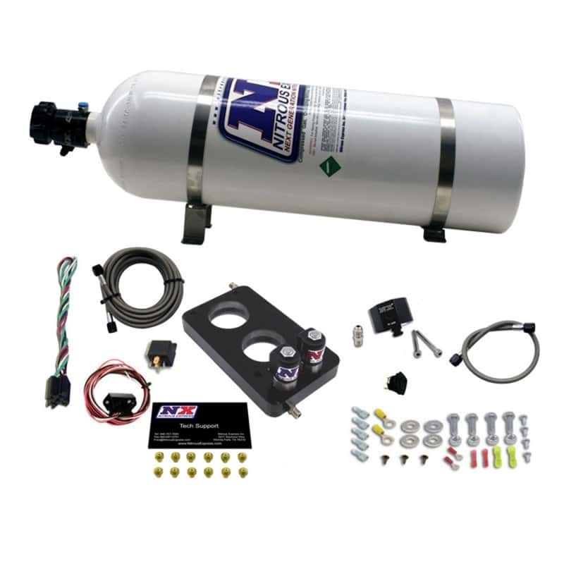 Nitrous Express — Nitrous Express 05-10 Ford Mustang 4.6L 3 Valve Nitrous Plate Kit (50-150HP) w/15lb Bottle
Injection System Kit
N2OSys - view 1