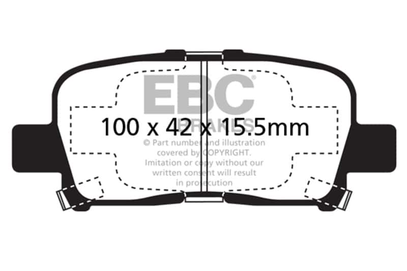 EBC — EBC 00-02 Acura MDX 3.5 Ultimax2 Rear Brake Pads
Disc Brake Pad - view 1