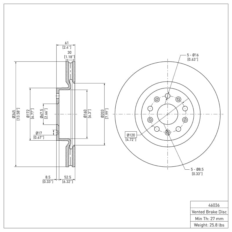 DFC — DFC 14-25 Cadillac CTS Front GeoSPEC Coated Rotor
DFC Brake Rotor - view 6
